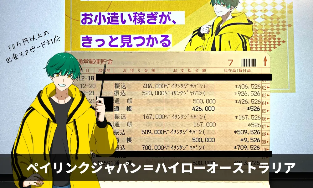 ハイローオーストラリアの出金履歴