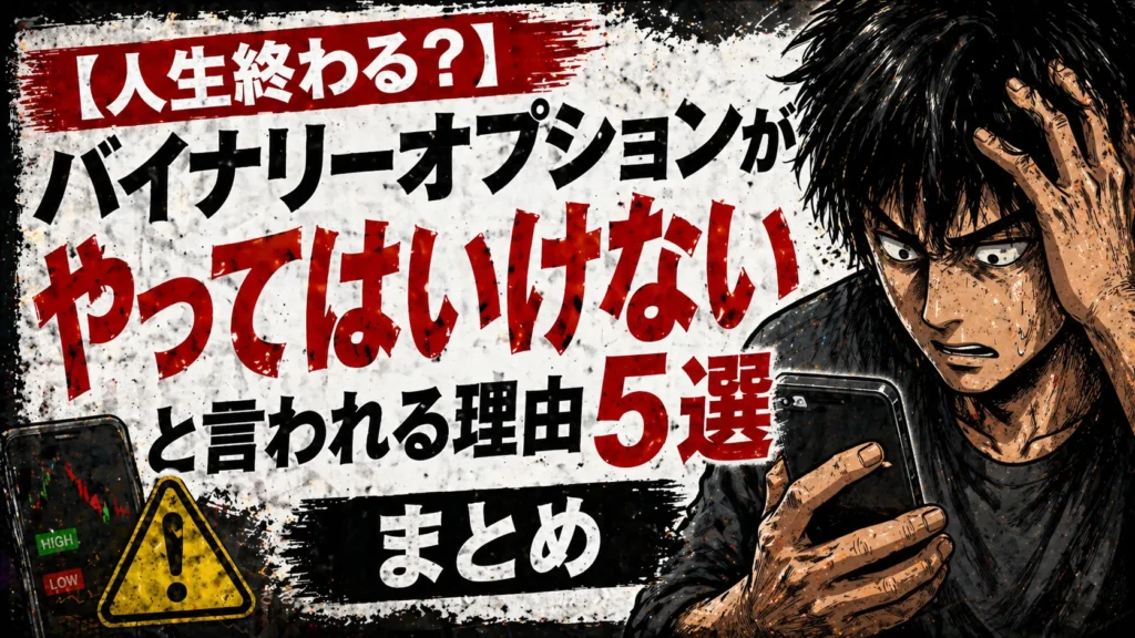 【人生終わる?】バイナリーオプションがやってはいけないと言われる理由5選:まとめ